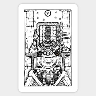 Black and White Tarot Hierophant Sticker